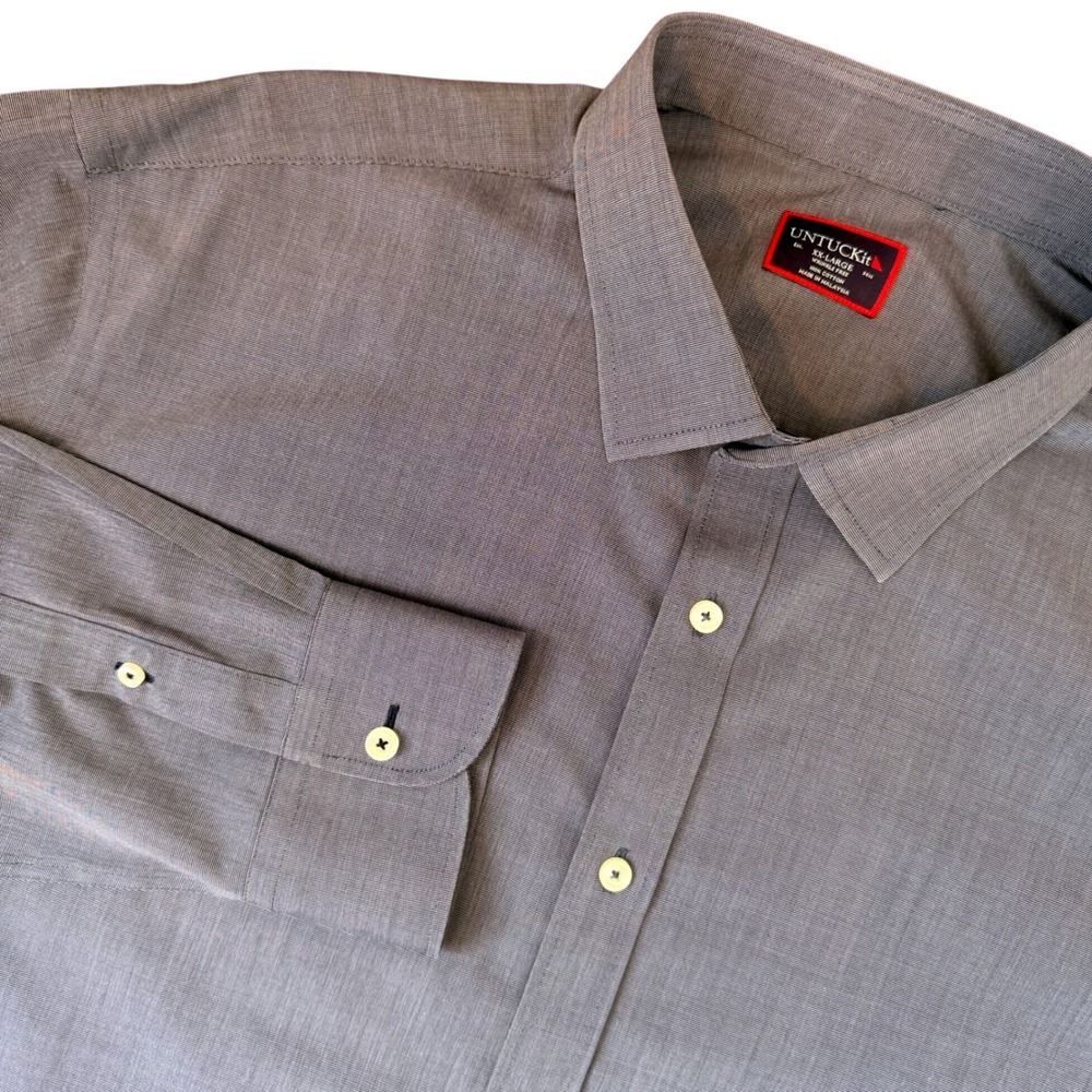 UNTUCKit Orville Wrinkle Free Long Sleeve Button Up Shirt Blue Casual Office XXL